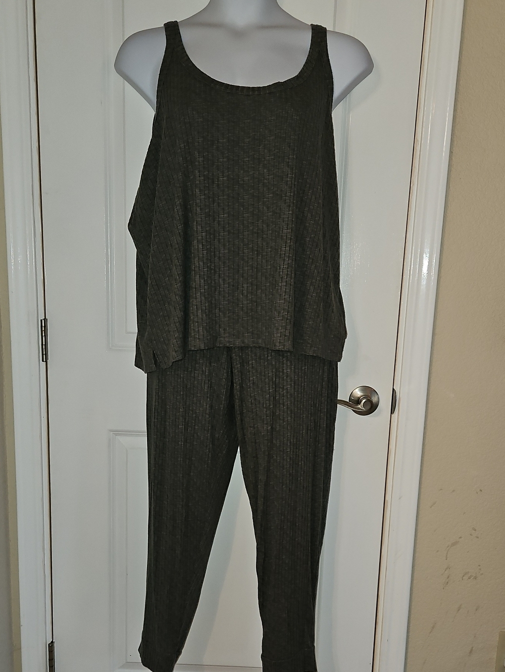 Women's Joyspun Ribbed Tank & Pants Set - Gray